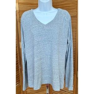 Under Armour Womens Semi Fitted Heatgear Long Sleeve V Neck Hoodie Shirt Size XL